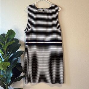 Draper James Black and White Striped Mini Dress